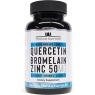 Quercetin 500mg Supplement with Sambucus Elderberry, Bromelain, Vitamin C, Zinc 50mg, & Vitamin D3 5