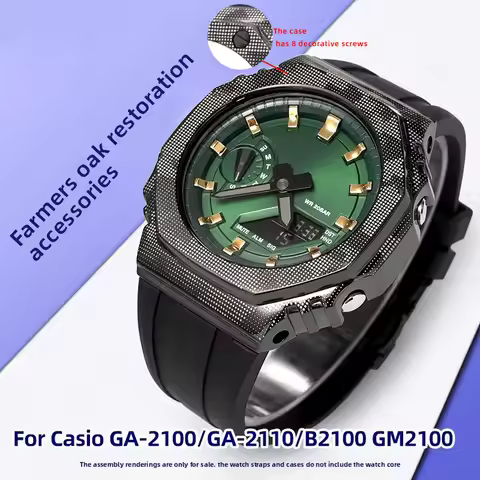 GA-2100 Rubber Watchband Camouflage Case For Casio Ga-b2100 Ga2100 Ga2110 GM2100 Men Metal Bezel spo