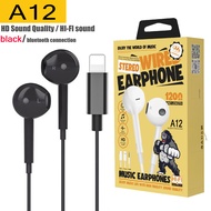 หูฟัง sanmax A12 รุ่น KINGKONG ชนิดใส่ในหู พร้อมไมโครโฟนในตัว บลูทูธแบบมีสาย เหมาะสำหรับ ไอโฟน i7 i8