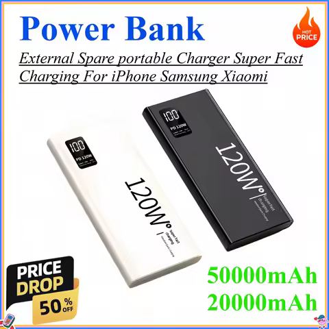 50000mAh 20000mAh For Xiaomi Powerbank External Spare Battery Portable Charger Super Fast Charging F