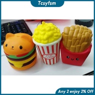 TY   PU Simulation Hamburger Fries Squishy Slow Rising Charms Kid Hand Decorative Gift Fun Stress Relief Toy
