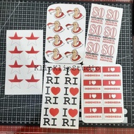 MERAH Red and white cheek stickers Indonesian flag cheek stickers 17 August August KK - F3D