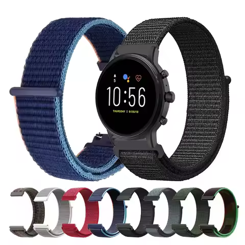 Nylon Watch Band 20mm 22mm Strap for Fossil GEN 6 5 5E 44mm Loop Wristband Fossil GEN 5 LTE 45mm Wat