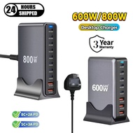 600W 800W GaN Desktop Charger PD Fast Charging Power Adapter PD3.1 Charger 2A8C with Base Singapore 