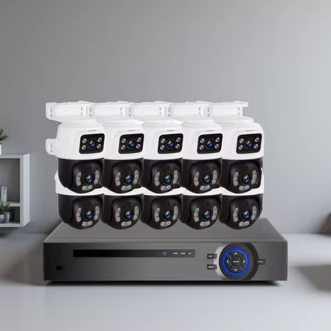 KERUI 2K 4MP 6MP HD POE Surveillance 8CH 16CH Camera System Dual Lens PTZ WIFI IP Home Security 8CH 