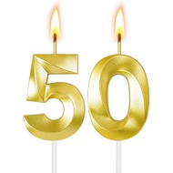 50th Birthday Candles for Cake,Birthday Decorations for Him Her,Number Candles for Cake Toppers Part