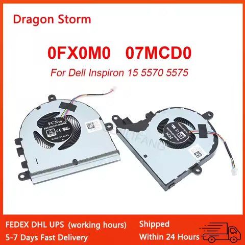 New Laptop CPU GPU Cooling Fan For Dell Inspiron 15 5570 5575 3590 E3590 4Pin 07MCD0 7MCD0 0FX0M0 FX