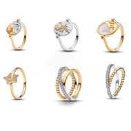 【2026 New Arrival】S925 Gold Sun and Moon Inlay Ring / Fashionable and Simple Ring