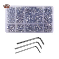 Screw and Nut Kit,Machine Screw and Nut Kit, 500 Pcs M3 M5 Stainless Steel Button Head Hex Socket He