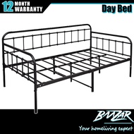 𝐁𝐌𝐙𝐀𝐑 𝙄𝙣 𝙎𝙩𝙤𝙘𝙠 Metal Daybed Katil Siang Single Katil Quenn Modern Design Sofa Bed - White/Black 沙发床