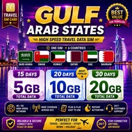 【15 - 30 days】Gulf Arab States 6 Destination High Speed Data Travel Sim【Kuwait】【Oman】【Qatar】【 Saudi 