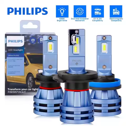 Philips Ultinon Pro3102 H1 H4 H7 H11 HB3 9005 HB4 9006 HIR2 9012 LED Car Head Light 6000K Bright Whi