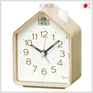 Seiko Clock (Seiko Clock) Alarm Clock Table Clock Analog Light Brown Wood Grain 110×86×63mm PYXIS Pixis NR453A