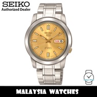 Seiko 5 SNKK13K1 Automatic See-thru Back Gold Dial Silver-Tone Stainless Steel Men's Watch