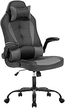PC Gaming Chair Ergonomic Office Chair Computer Desk Chair with Armrests Headrest and Lumbar Support High Back PU Leather Executive Racing Chair for Home (Grey)