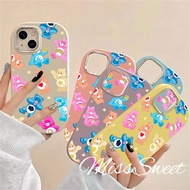 Funny Care Bears Cute Case Compatible for IPhone 11 12 14 15 13 Pro Max 7 8 Plus SE 2020 X Xr Xs Max Silver Frame Lens Casing Silicon Shockproof Anti Fall Phone Case Soft Cover
