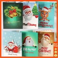 Diy Diamond Painting Christmas Greeting Card Handmade Christmas Gift 5D Diamond Embroidery Card Holiday Message Card Home Decoration