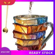 [ap4l43.] 3d Painted Book Coffee Mug 11oz Glass Coffee Cupshaped Cup for Book Lovers, , Librarians &