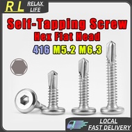 【RL】 410 Self Drilling Screw Hex Self-Tapping Simen Board M5.2 M6.3 Stainless Steel Phillips Roof Pl