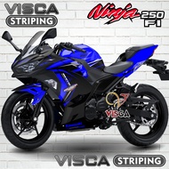 Stiker Striping Ninja 250 FI 2018 Full Body Variasi Black Edition