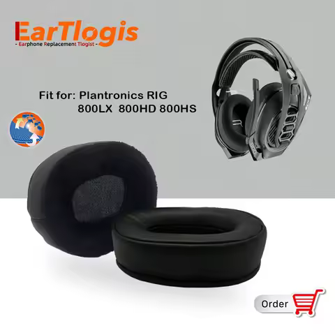 EarTlogis Replacement Ear Pads for Plantronics RIG 800HD 800LX 800HS 800 HD LX HS Headset Parts Earm