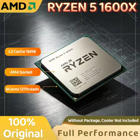 Socket AM4 AMD Ryzen 5 1600X R5 1600X 3.6GHz Six Core Twelve Thread CPU 95W L3 16M Desktop Gaming Pr