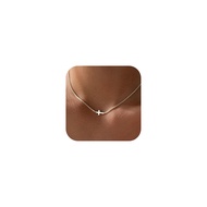 Cross Necklace for Women 14K Real Gold/Silver Plated Dainty Small Cross Pendant Choker Simple Trendy