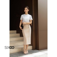 SIXDO Brownish-beige Woven Pencil Skirt (Brownish-beige Woven Pencil Skirt)