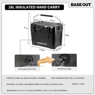 BASE OUT 26L กลางแจ้งฉนวนตั้งแคมป์ตู้เย็น