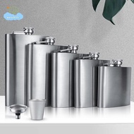 [LI] 1 4 5 6 7 8oz Portable Mini Stainless Steel Liquor Hip Flask For  Bottle Travel Whiskey Bottle 