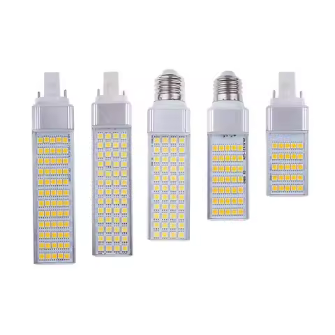 G24 2Pin 7W9W10W12W15W18W E27 LED Corn Bulb Lamp Horizontal Clear Cover Rotatable 85-265V Plug 2U PL