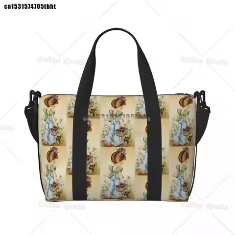 Sarah Kay Cartoon Beach Tote Bag Women Extra Large Gym Carry On Flower Girl Travel Shopping Bags