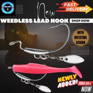 【Rotating Sequin】Lead Weedless Soft Plastic Hook Mata Kail Casting soft plastik Haruan Toman Siakap