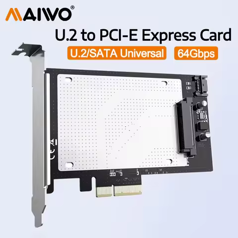 MAIWO 2.5 Inch U.2 to PCI-e 4.0 X4 X8 X16 Adapter Card for U.2 NVMe SSD PCIe 4.0 X4 Full Speed Suppo