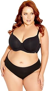 Women's Plus Size Bra - Smooth & Chic T-Shirt, Black, 46DD