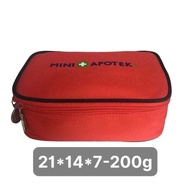 Red Canvas Bag for Underwear, Personal Items, Camping, Travel, Size 21x14x7cm