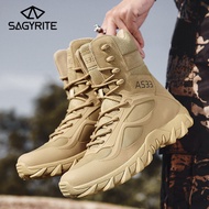 2024 Size 39-46 ผู้ชายรองเท้าหนังทหารกองกำลังพิเศษยุทธวิธีทะเลทรายต่อสู้รองเท้ากลางแจ้งรองเท้าเดินป่