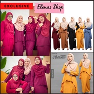 Baju Kurung by HASNURI KHALSOM Dress Muslimah Kebaya Moden Labuh Mini Kebarung Bridesmaid Red Blue Y