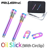 RISK Bicycle Hydraulic Disc Brake Pad Bolts M4 Titanium Alloy Fixing Pin Inserts Caliper Hexagon Scr