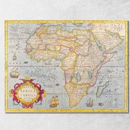 Painting Ancient Map Of Africa With Decorative Design And Detailed Historical Cartography map10