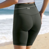 NEW HOURGLASS BIKER SHORTS "LIGHT HUG - CLOUD" เลกกิ้งเก็บทรงขาสั้น 9" เอวสูง รุ่น Light Hug - Cloud