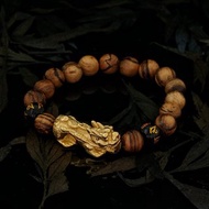 六字大明咒 精鋼豼貅 越南沉香木珠 10mm 手鍊