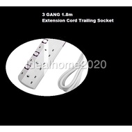 13 Amp 3 Gang 1.8m Extension Cord Trailing Socket Extension Plug Socket SIRIM