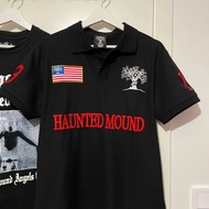 Retro Rare Haunted Mound Polo Svart Y2K T Shirt Harajuku Hip Hop Embroidery Short Sleeve Casual Shir