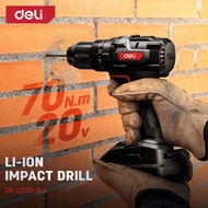 DELI Cordless Li-ion Impact Drill (20V / 70Nm / 13mm / 33600bpm / Brushless) DE-CZ20-1 / DE-CZ20-1D2