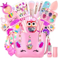 Travel Birthday Gifts Makeup Kit for Kids, Washable Cosmetic Set as Princess Birthday Gift Toy with 