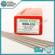 Kawat Las Nikko Steel NSN 316 3.2MM (1KG)/ NSN316 3.2 MM STAINLESS 26