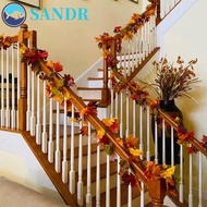 SANDR Red Autumn Maple Leaves, Creative 1.7m Artificial Maple Garland, Hanging Vine Realistic Durabl