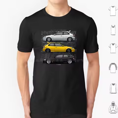 Civic's Ek-Type R T Shirt 6xl Cotton Cool Tee Civic Ek Civic Em1 Ex Ek Ek9 Hatchback B16 B Series Vt