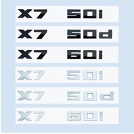 Chrome Black 3D Numbers M X7M50i X7M50d X7M60i X7 M50i M60i M50d ABS Emblem for BMW X7 Series G07 Ca